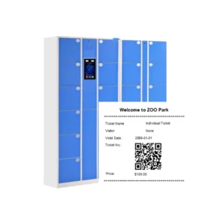 Large Screen RFID Display Locker for Theme Park Storage and Access Control